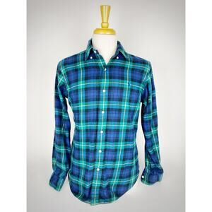 Ralph Lauren Oxford Plaid Long Sleeve Button Down Men’s Shirt Sz S Preppy READ